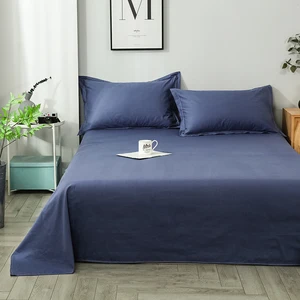 Wholesale Quality China Manufacturer Polyester Cotton Fabric King Size Fitted Bedding Set Solid Bed Sheet Set for Hotel