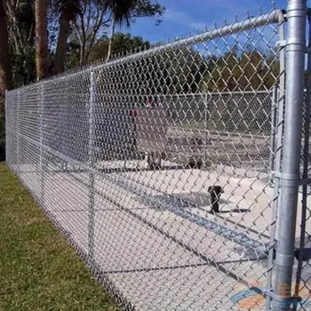 High Quality PVC Coated Chain Link Fence Poles Heat Treated Wood Pressure Treated Fabric Chain Link Fence