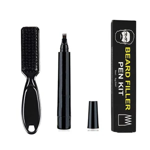 2026 Waterproof Beard Growth Kit with Black Filler Pen Vegan Beard Balm and Oil Herbal & Vitamin C Ingredients OEM Supply