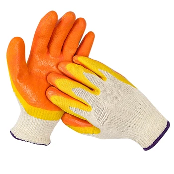 GR4018 All-Purpose Double Color Natural Latex Coating Cotton Safety Work Hand Gloves