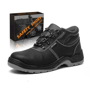 JIANKUN  Men's Low Price High Cut Iron Toe Work Shoes Factory Anti-Smash Anti-Puncture Waterproof Oil-Resistant Safety Shoes