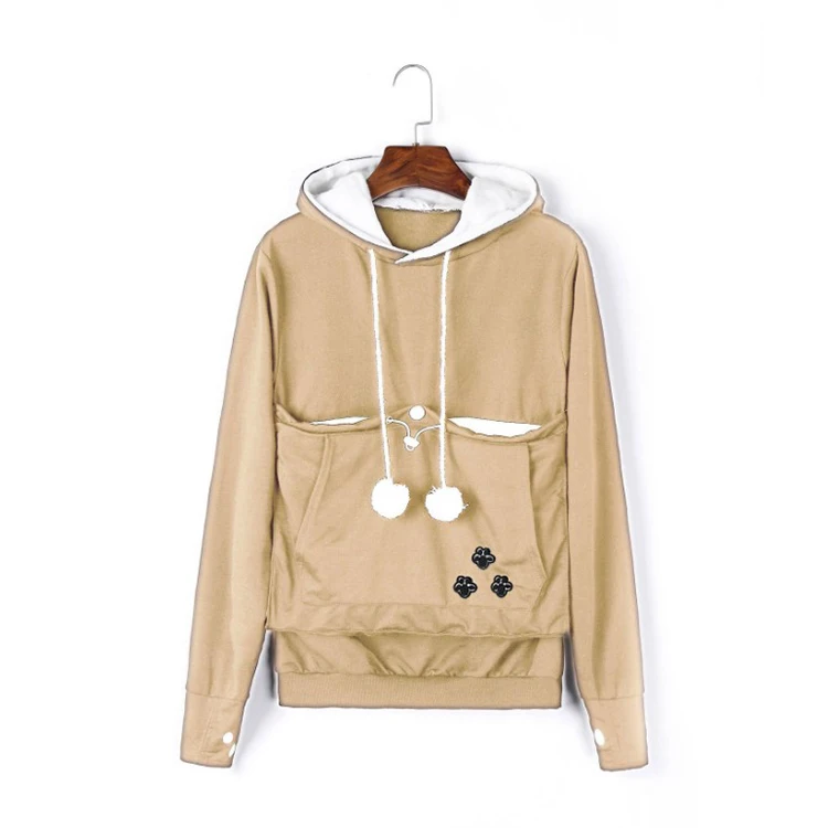 Womens Pet Carrier Shirts Kitten Puppy Holder Animal Pouch Hood