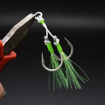High Quality Carbon Steel Fishhooks Sea Fishing Saltwater With Luminous Fishing Double Hook Assist Hooks for BIG FISH – Hooks – view 4