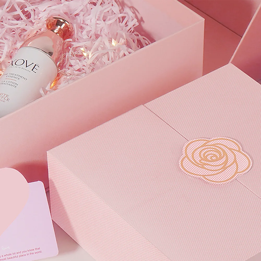 Handmade Luxury Double Open 2 Slide Perfume Paper Box High Finish Valentine Gift Box for Romantic Day Gifts Embossed Printing
