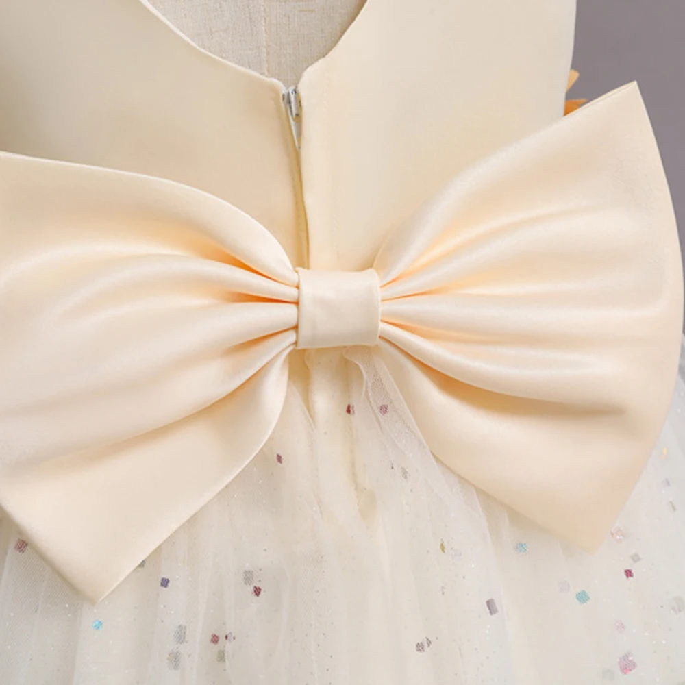 Mqatz Flower Girl Dresses Wedding Kids Girls Little Bride Dress With