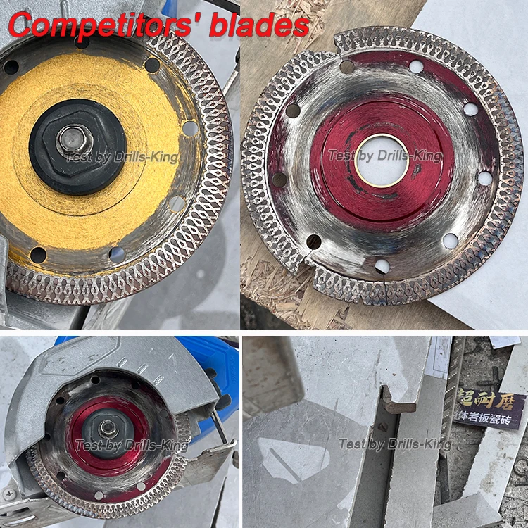 4-1/2" Diamond Saw Blades For Tile & Ceramic (5-Pack) - Ultra Thin Cutting Disc For Angle Grinder, Porcelain, Granite (Red) - View #11
