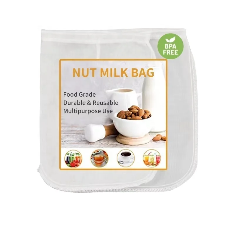 5 20 25 50 500 Micron Nylon Mesh Fabric Filter Bag Nut Milk Bag Micron Nylon Mesh Reusable Food Cloth Filter Bag