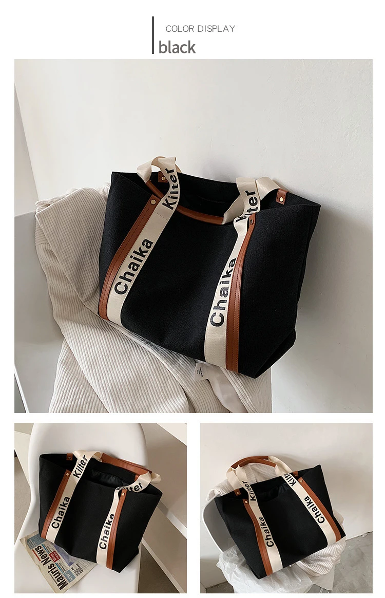 Canvas Oversized Gentle Woman Cloth Bags With Custom Printed Logo Tote ...