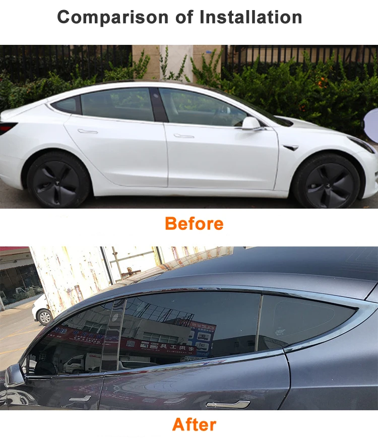 Creeaes Stainless Steel Window Trim Kit Exterior Accessories Fit For