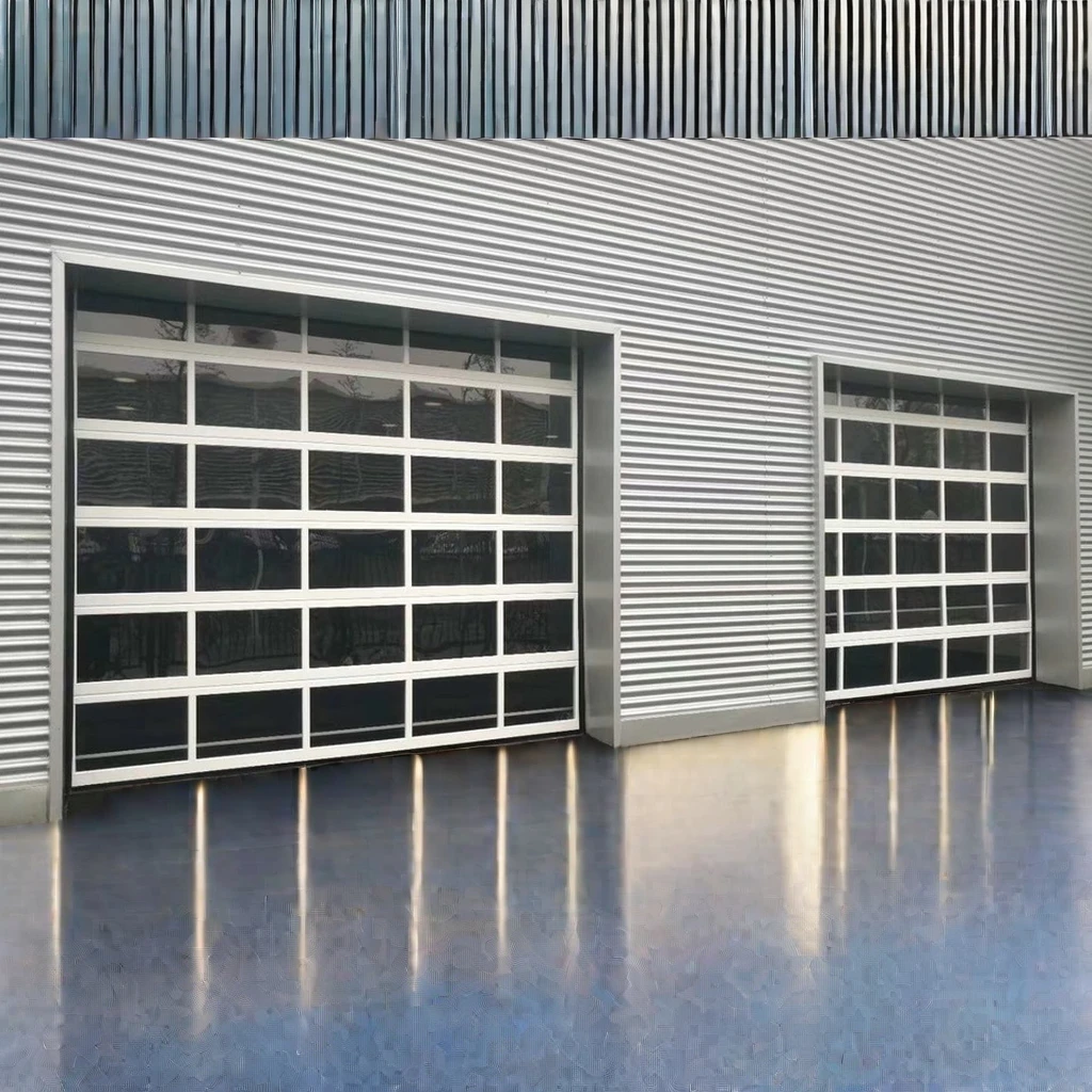 Automatic Control Overhead Stacking glass Garage Door  glass garage door With Sealing Strip