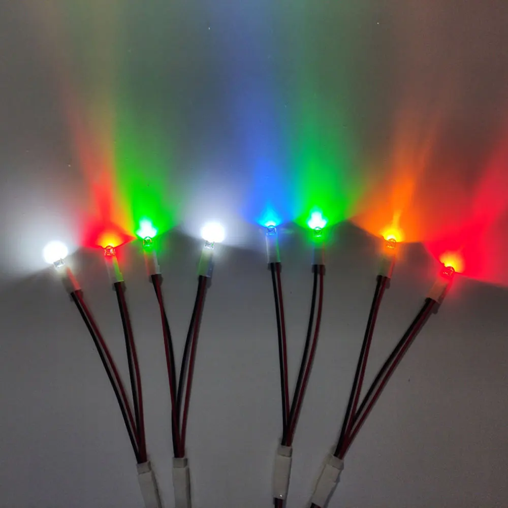 PATIKIL 3V - 6V 5mm LED Luce Emissione Diodi, 24pz Precablato Mini LED Luci Lampadina Emettitori luce Lampada per RC Fai-da-te Indicatore Illuminazione Decorazione, Verde