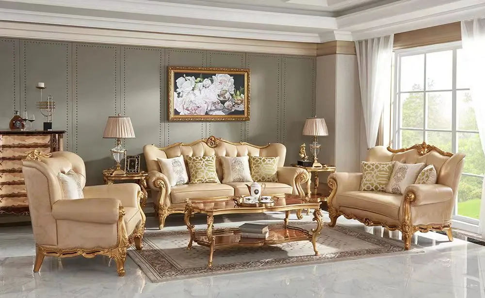 European-style Sofa Combination English-style Villa Living Room ...