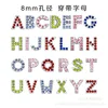 Letras de cristal de colores individuales de 8 mm