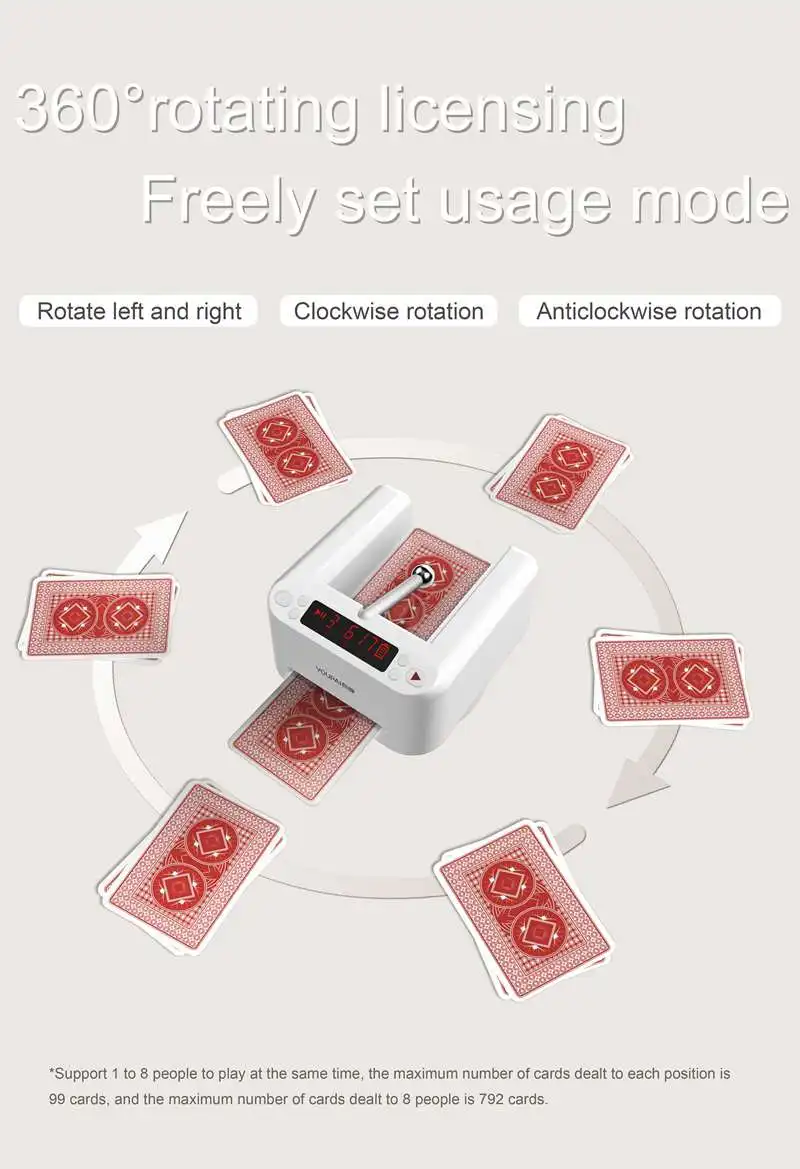Automatic Card Dealer Machine Universal Playing Card Tool 360 Degree