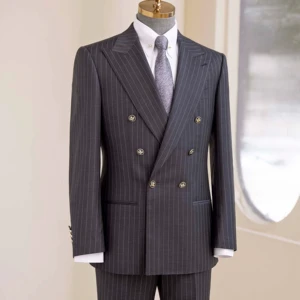Haute Couture Men's Single-Breasted Wedding Suit High Quality Wool V-Neck Collar Bespoke Design for Plus Sizes Elegant Blazer