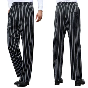 Hot Sale Fashion Restaurant Black Pants Kitchen Hotel Cooking Men Loose Work Trousers and Chef Pants