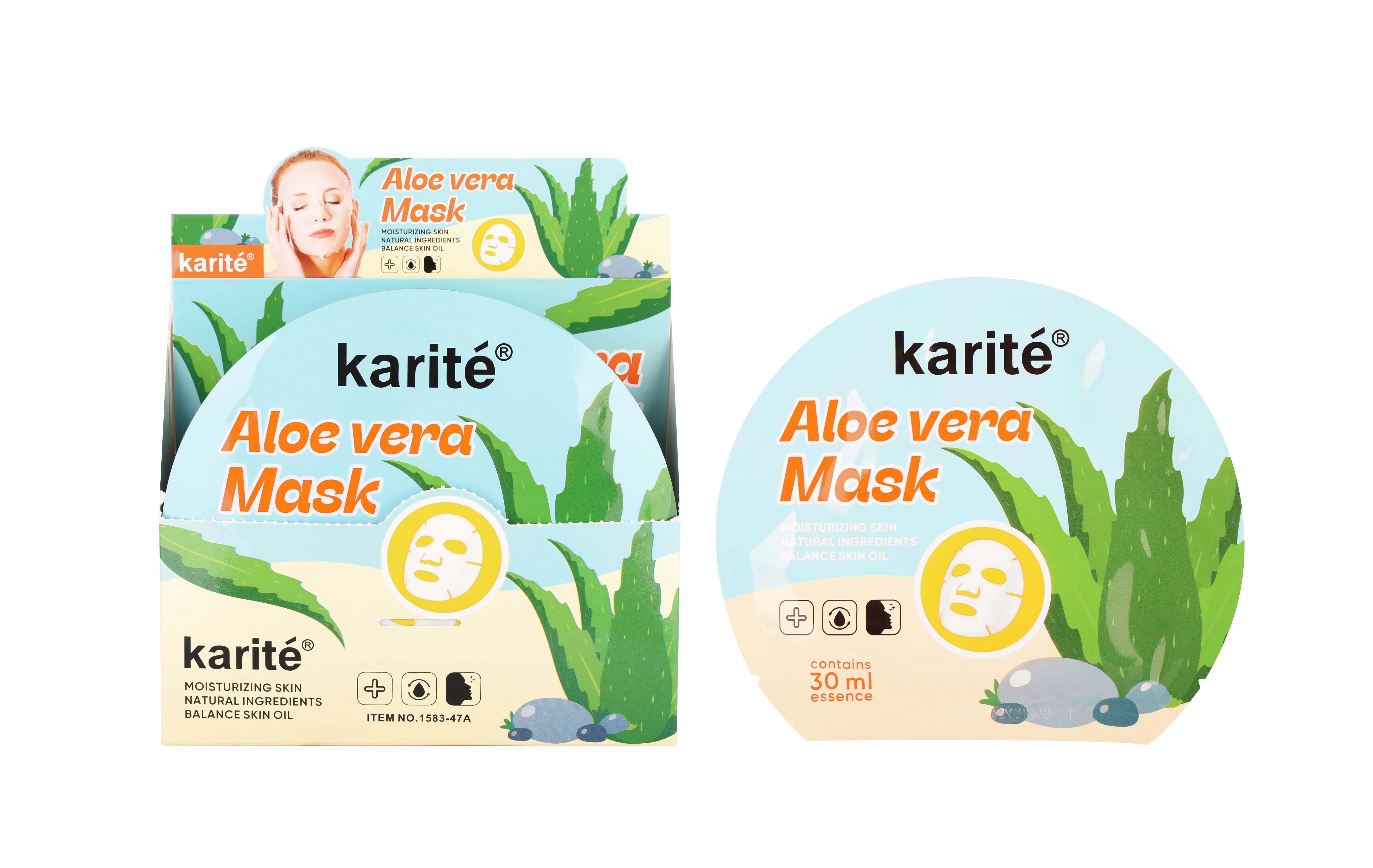 High Quality Wholesale Karite Aloe Vera Balance Skin Oil Sheet Mask  Moisturizing Nourishing Face Mask