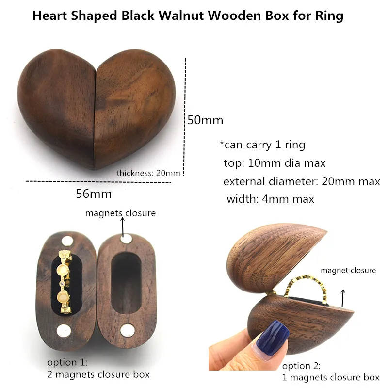 Wedding Walnut Wooden Jewelry Ring Box For Gift - Buy Wooden Ring Box ...