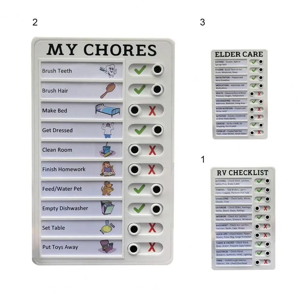 Personalized RV Checklist Travel My Chores Elder Care Checklist Detachable Plastic DIY Message Reminder Chart with 5 Replaceable Blank Paper 2 Pieces Chore Chart Memo Boards 2PACK Portable Checklist Board 