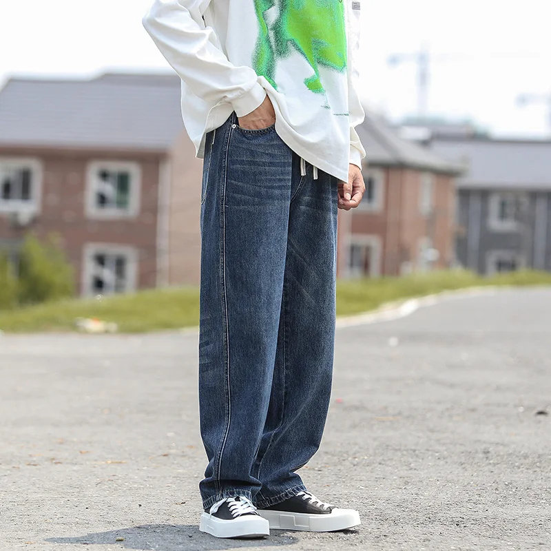 2025 Spring New Style Washed Vintage Jeans Men's Spring Autumn Loose American Straight Boys Trend Long Pants for Sale