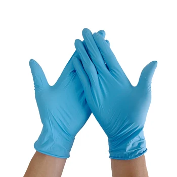 Wholesale Good Quality Bule color Vinyl Nitrile  Glove Synthetic Nitrile Gloves High Elastic Powder Free