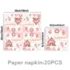 Pink-20pcs napkin