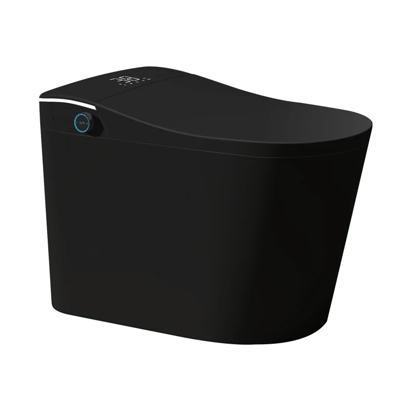 High Quality Bathroom Warm Heating Ceramic Automatic Wc Electronic Control Intelligent Toilet Black Smart Toilet