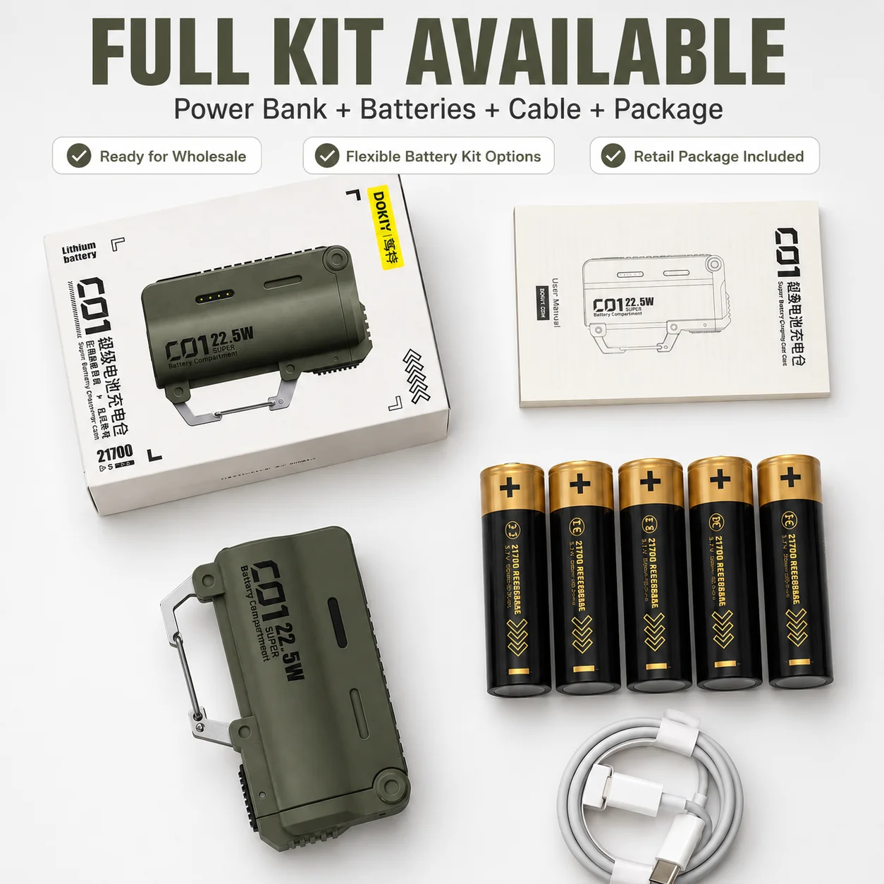 Replaceable 21700 Battery Charger Bank, Tactical Mech Style Outdoor  Portable Power Station Wholesale