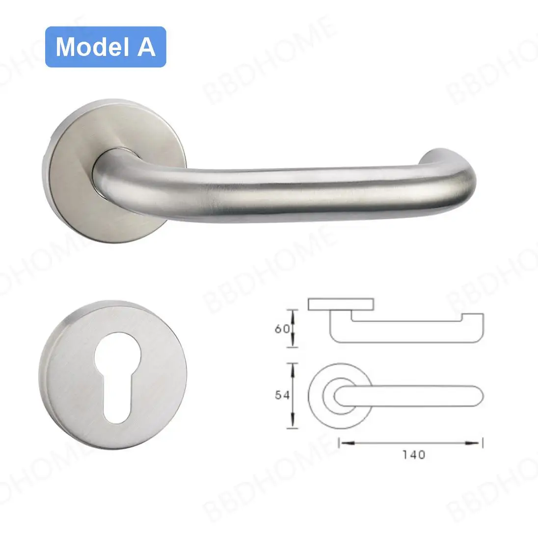Lever Hardware Pull Lock SS Door Handle 201ss 304ss Stainless Steel Door Lock Set