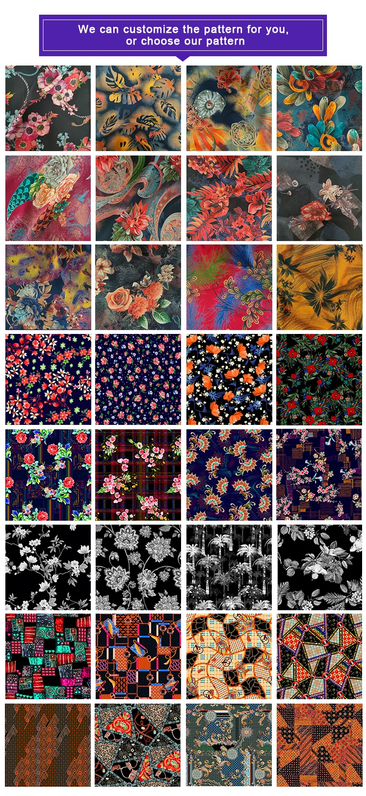 100 Digital 100 Spun Rayon Discharge Printing Fabric Discharged