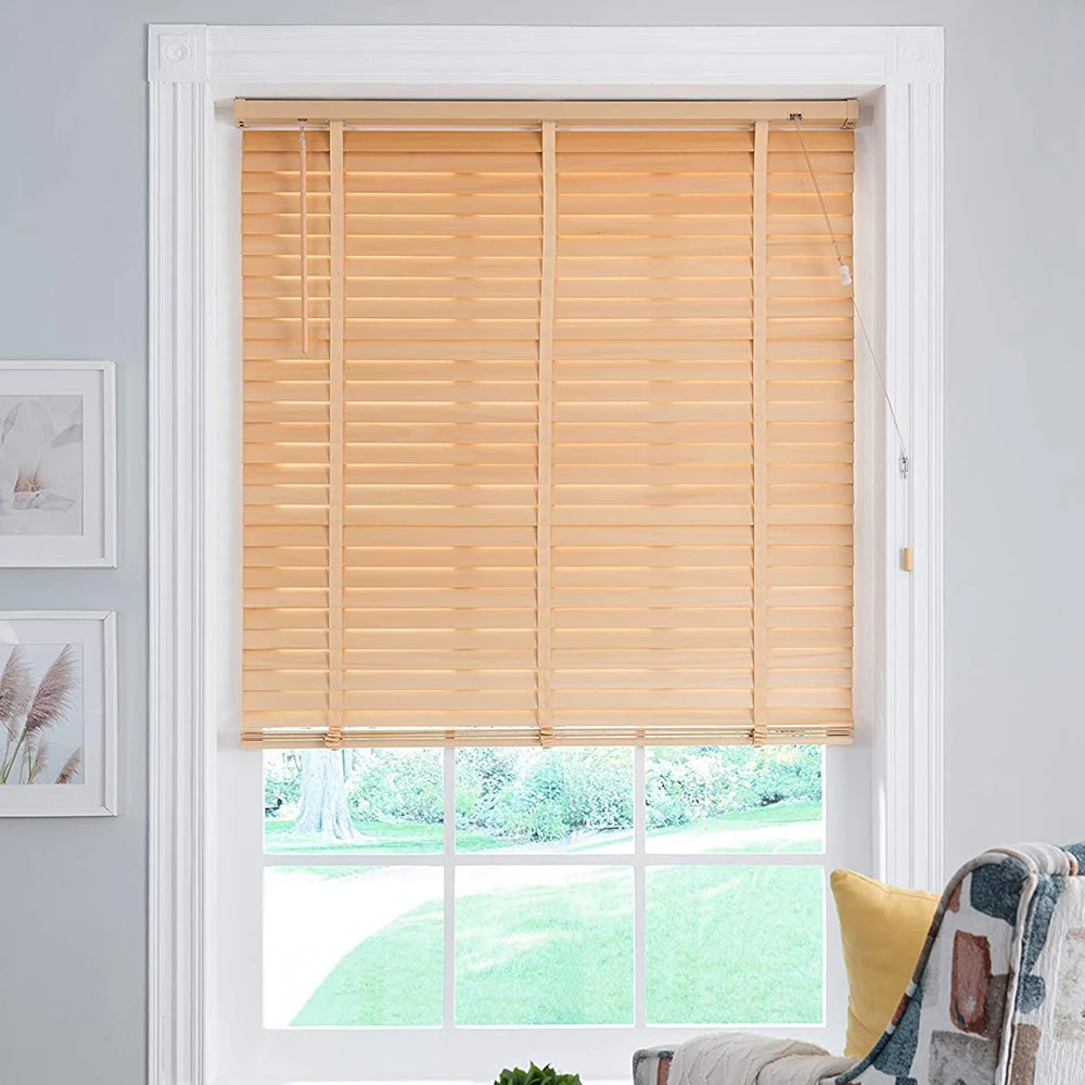New Day Night Shade 25mm Wood Curtains Natural Real Basswood Venetian Blinds