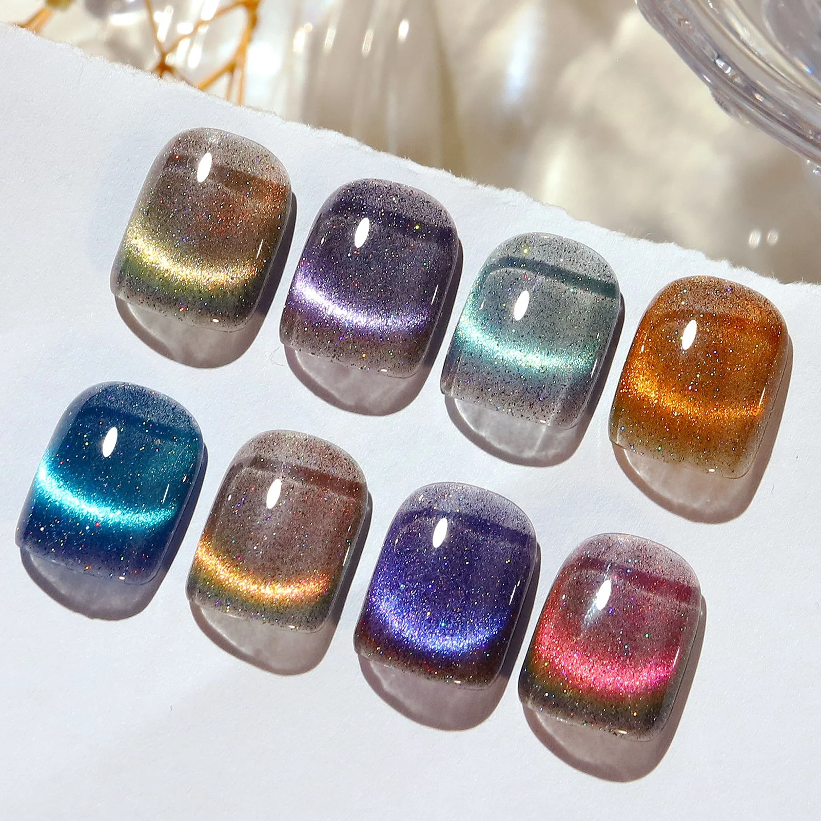 9D Радуга Блеск кошка магнитный лак для ногтей Гель-лак голографическая snowlight! Полупостоянная био-Гели Soak Off сверкающий лак для ногтей