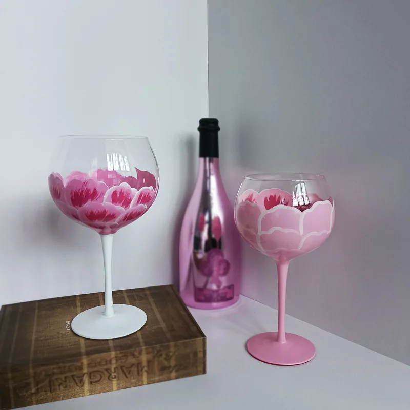 Handmade wine glass 700 ml painted wine glasses cool gift ideas wine goblet