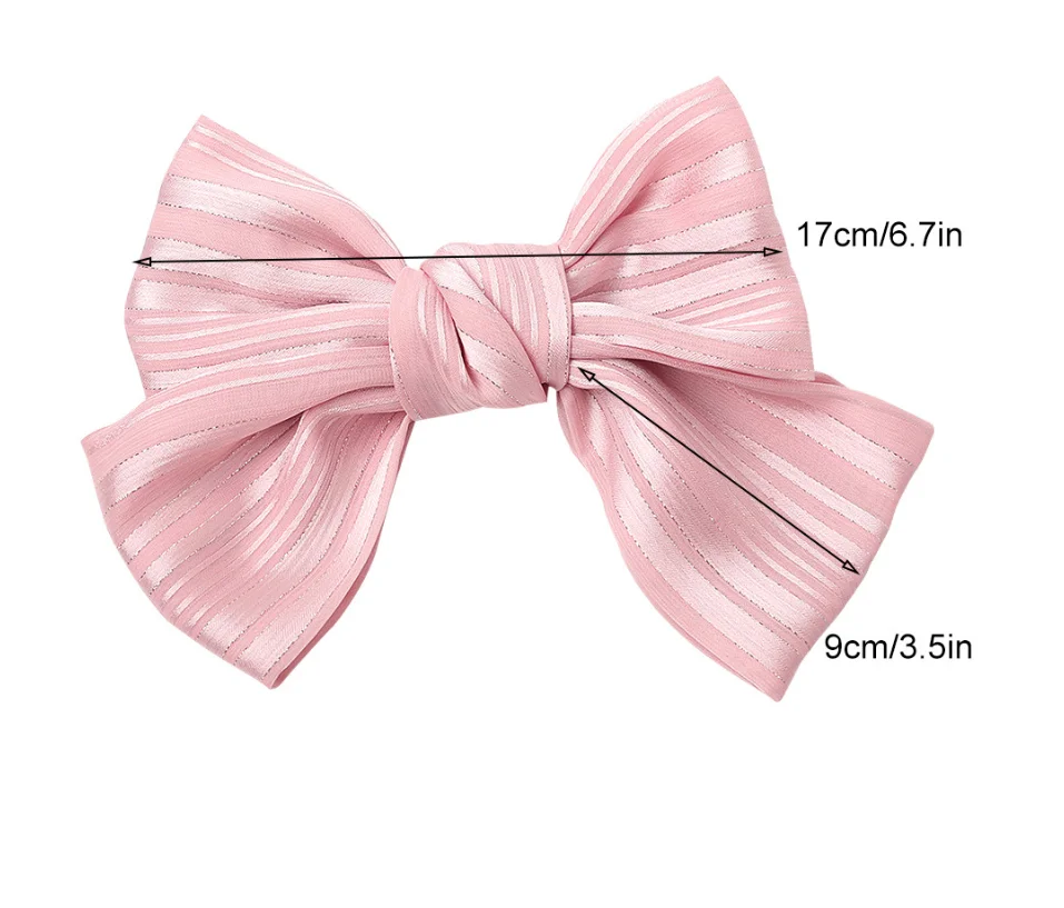 Оптовая продажа шелковая шифоновая Супер Бабочка пружинный зажим для волос с узлом