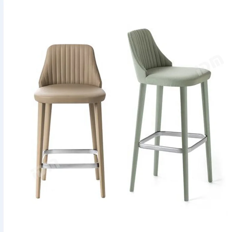 Европейский современный бархатный высокий стул для взрослых из скандинавской ткани для отеля