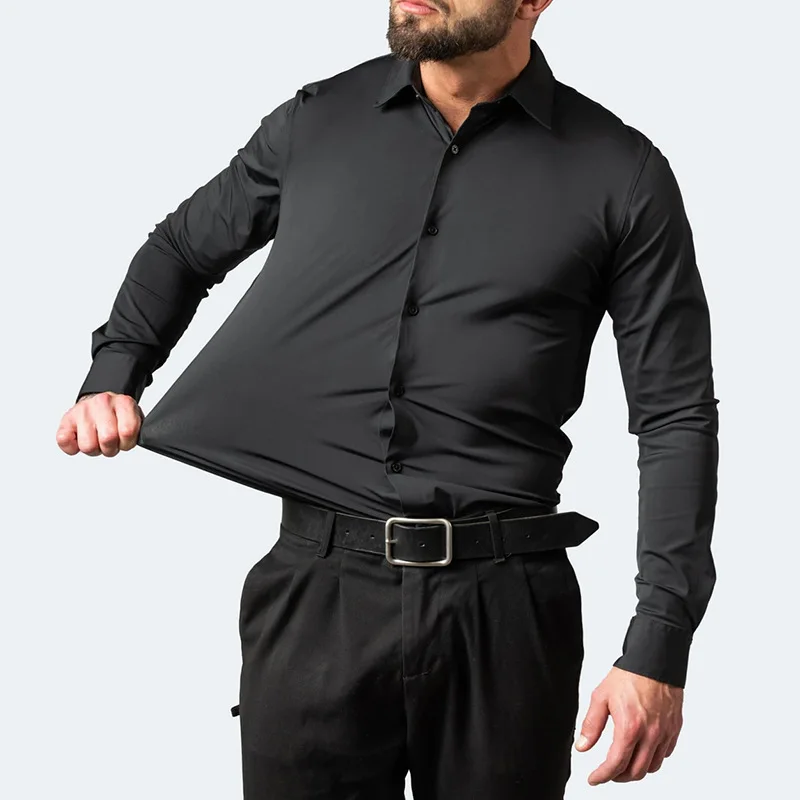 Men's Long Sleeve Shirts, Luxury Shirts Men Black