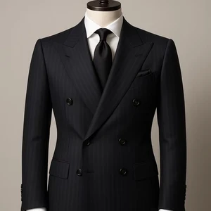 High-end Custom V-neck Black Banquets and Weddings 100% Wool Plus Size Slim Fit Waterproof Zipper Fly Man Suit
