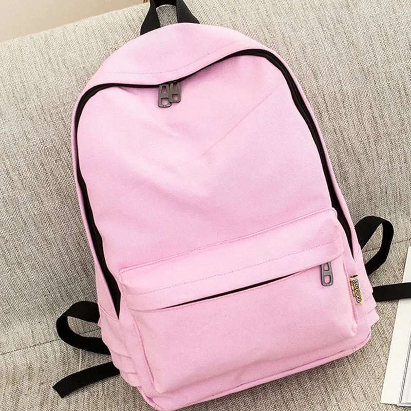 Classical Custom Logo Outdoor College Teenage Canvas Backpack Bag Blank Primary School Bags Backpack