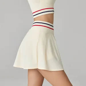Women's All-Season Two-Piece Tennis Skirt A-Shape Design Sunscreen Front Logo Anti-Walking Breathable Spring for Sports