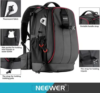 Neewer Pro Camera Case Waterproof Shockproof Adjustable Padded Camera Backpack Bag with Anti-theft Combination Lock for DSLR detail image