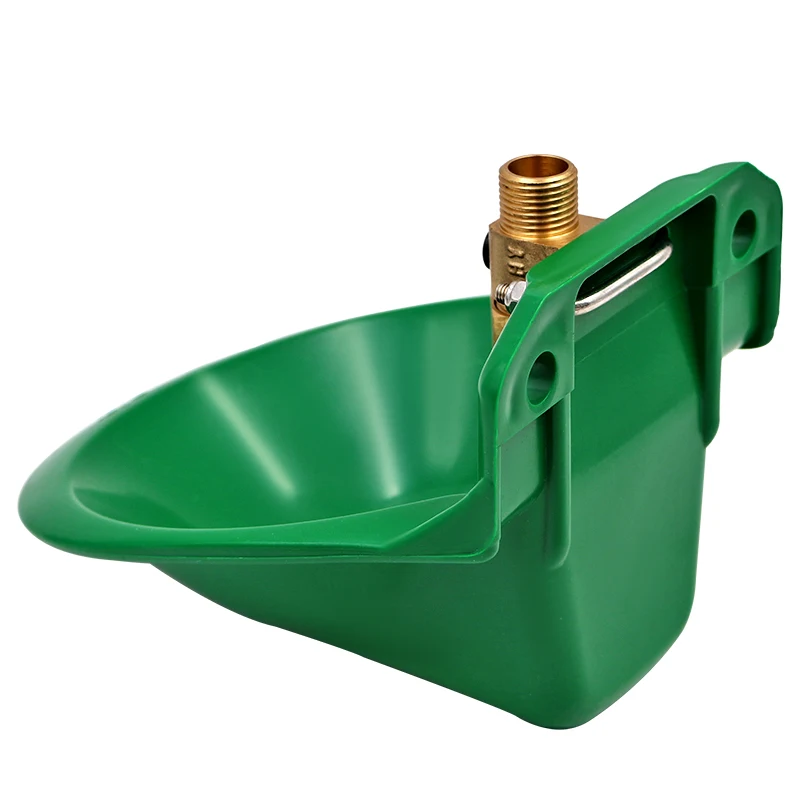 Automatic Copper Valve Sheep Goat Water Bowl Green Plastic Durable Sheep Water Drinking Bowl
