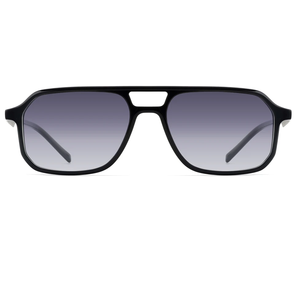 Vintage Acetate Sunglasses Polarized Square Customize Logo Shades Double Bridge Sun Glasses for Men Women Lunettes De Soleil