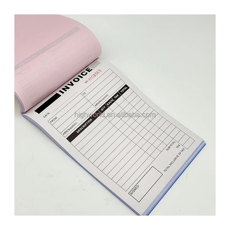 3-ply Carbonless Copy Paper Bill Receipt Book Printing Purchase Order ...