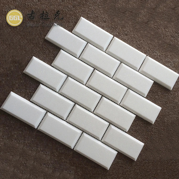 Thassos white subway mosaic tile kitchen backsplash and bathroom wall marble mosaic tile