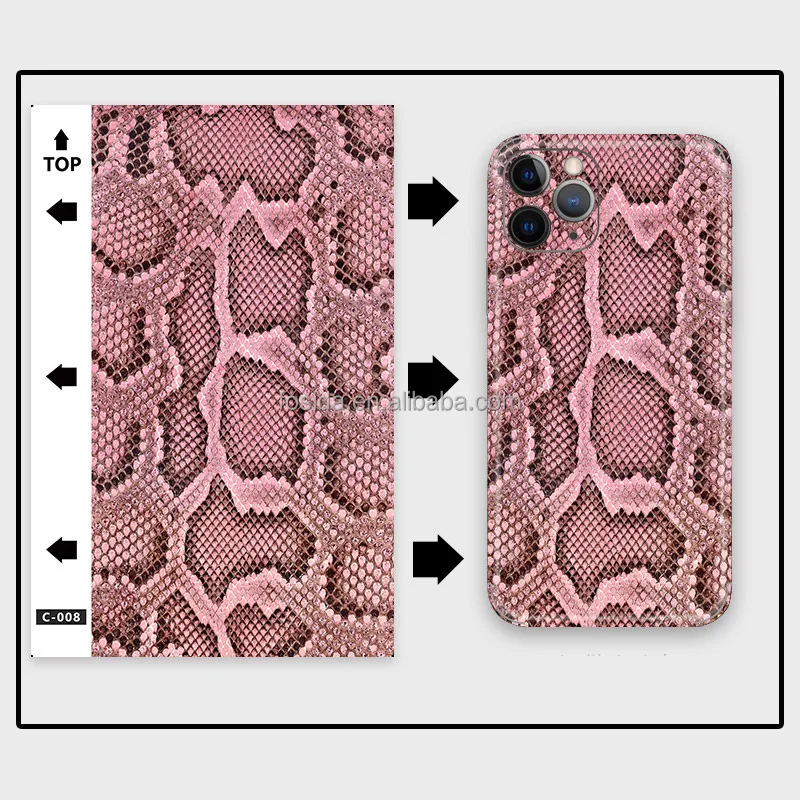 Printed PVC Phone Python Skin Sticker Machine Warp Film Mobile Back 3d Stickers Wholesale