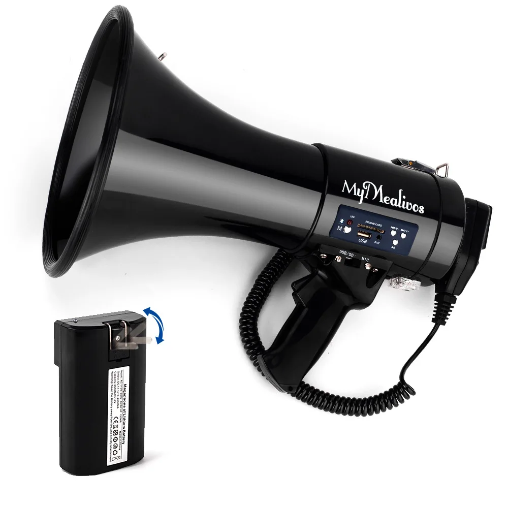 ABS 50W  Multifunction Handheld Megaphone Speaker Loudspeakers