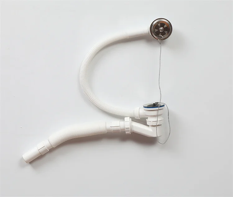 New Design Bathroom Flexible Drain Plastic Siphon Bathtub Waste Drainer