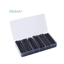 DEEM 200PCS heat shrink tube kit for wire insulation black color only heat shrink tube assortment