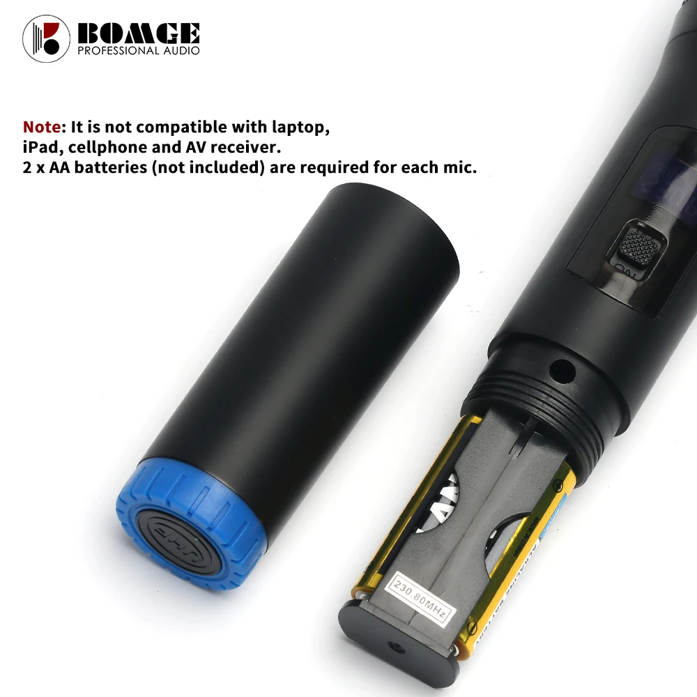 BOMGE Uhf Wireless 1 Handheld Microphone System Module with 1receiver for Audio