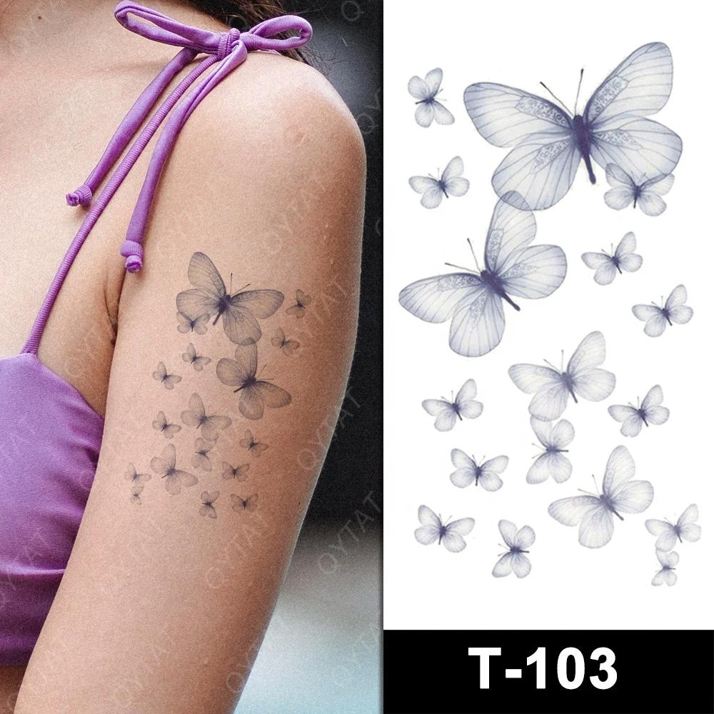 Custom Small Size Color Water Transfer Body Skin Safe Sticker Temporary Tattoos Made
